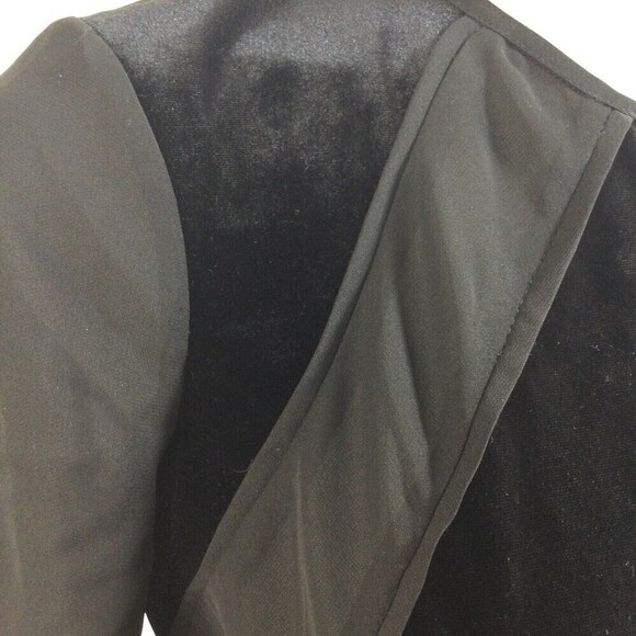 Donna Karan Blouse Short Sleeve Crew Neck Buttons Velvet Blouse Top Black Medium - Picture 9 of 10